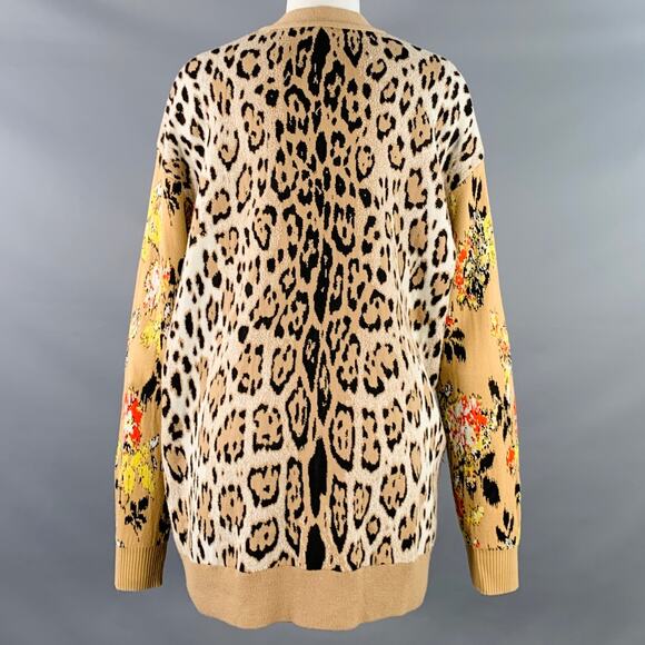 M Khaki Black White Viscose Blend Distressed Oversized Mixed Patterns Cardigan - Picture 3 of 16